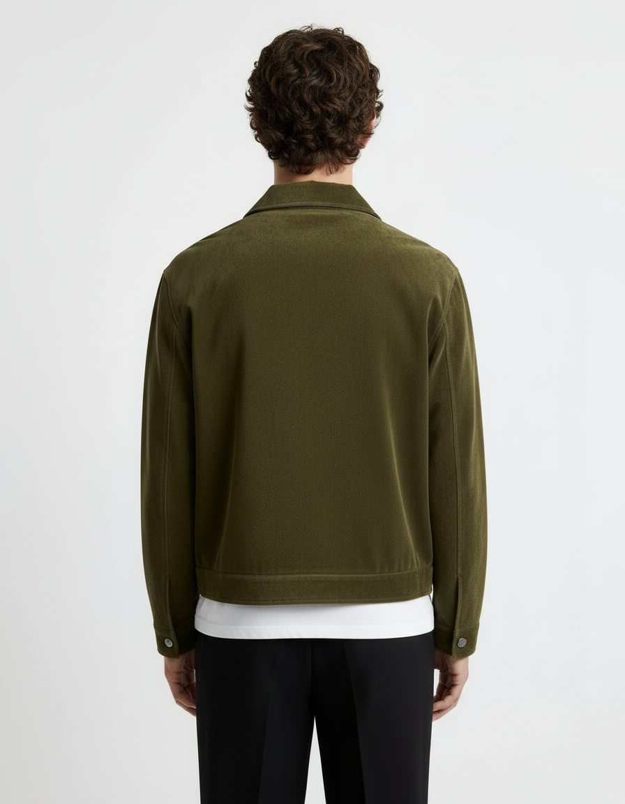 Jacket - Suede Olive Green