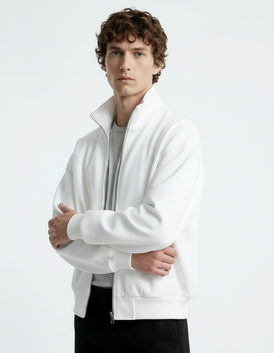 Jacket Funnel Neck - White