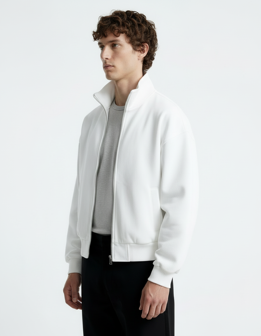 Jacket Funnel Neck - White