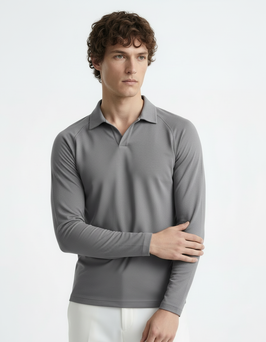 Polo Tee full sleeve - Active wear Taupe