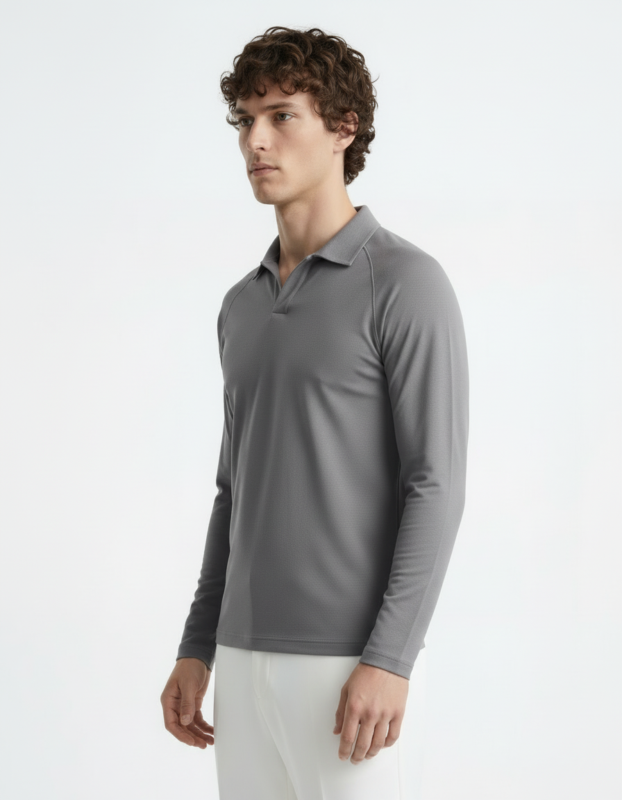 Polo Tee full sleeve - Active wear Taupe