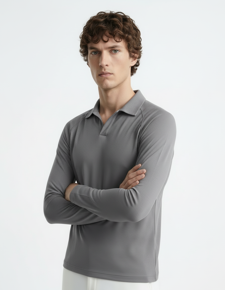 Polo Tee full sleeve - Active wear Taupe