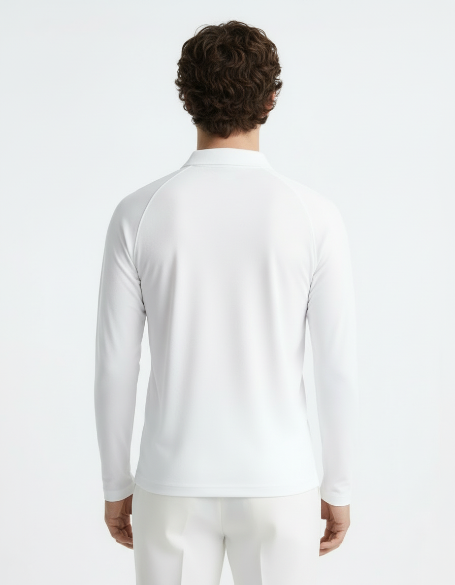 Polo Tee full sleeve - Active wear White